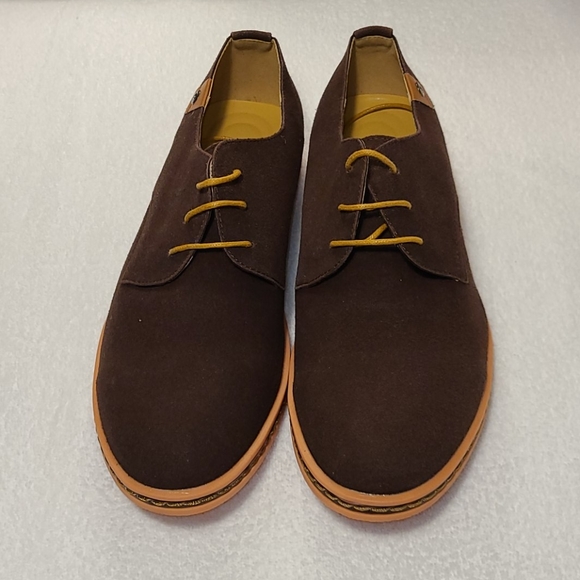 Fashion size 12 faux suede brown shoes - Picture 5 of 15